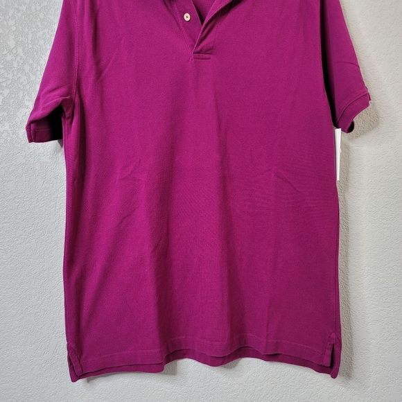 St. John's Bay Heritage Polo fushia magenta side vented heavy weight - Picture 4 of 7